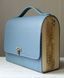 Structured Leather Bag with Wheat Ears in Epoxy Resin Elegant Sky