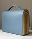 Structured Leather Bag with Wheat Ears in Epoxy Resin Elegant Sky
