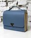 Structured Leather Bag with Wheat Ears in Epoxy Resin Elegant Sky