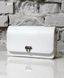 Handmade Structured Leather Bag with Wooden Side Panels White Sweet Pea